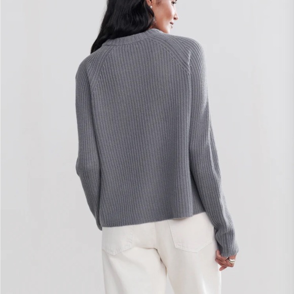 NWT! Jenni Kayne Cashmere Fisherman Sweater in Dusty Blue - S - Picture 4 of 8